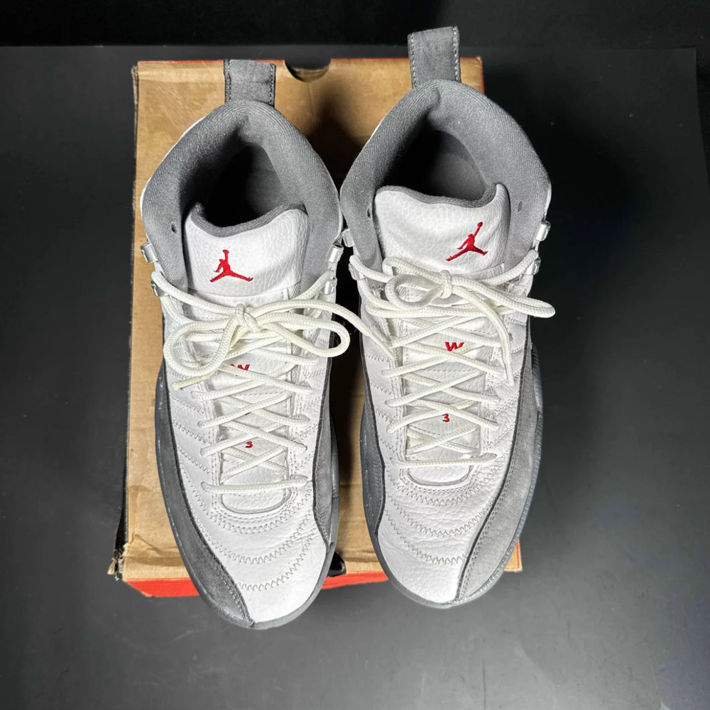 Jordan Men's White and Gray Athletic Shoes with Red Jumpman
